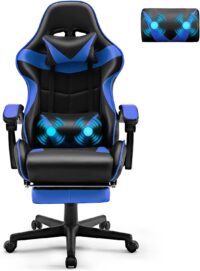 Soontrans Silla Gaming con Masajeador,azul