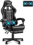 Soontrans Silla Gaming con Masajeador,negro