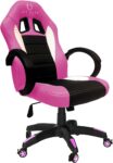 Ultimate Gaming Taurus Silla Gaming, Cuero sintético, Rosa, Negro y Blanco