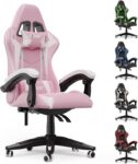 Silla Gamer Rosa y blanco bigzzia : Durabilidad y resistencia para largas sesiones de juego