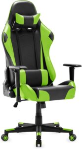 IntimaTe WM Heart Silla Gaming ergonómica de cuero sintético PU para jugadores de PC, con reposacabezas, apoyo lumbar y cojín. Disponible en verde.