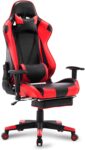 WOLTU Silla Gaming Racing Silla de Escritorio Ergonómica con Reposapiés y Almohada Lumbar